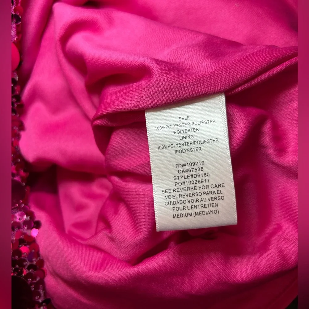 Windsor Y2K Style Vibrant Pink Sequin Strapless Mini Dress New! - Picture 13 of 16
